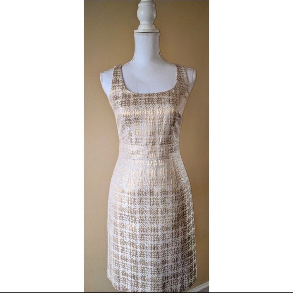 Banana Republic Gold Metallic Sheath Dress